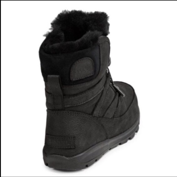 SOREL Whitney Short Leather Premium Winter Boots Waterproof Black 7.5 - Picture 3 of 6